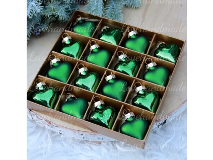 sklenene srdcia zelene 4cm