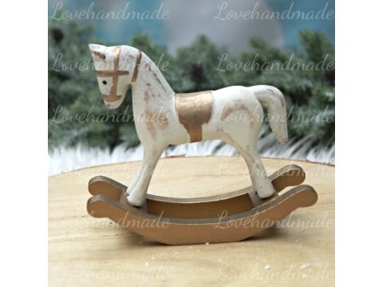 hojdaci konik kremovo zlaty 13cm 3