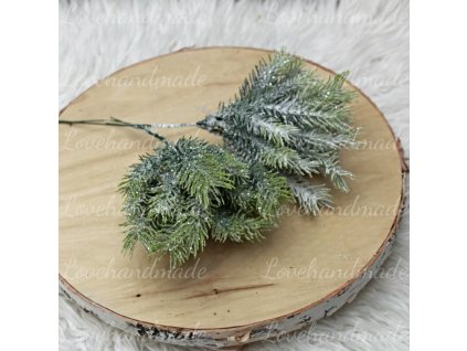 3d vetvicka s glitrom a snehom zapich 29cm