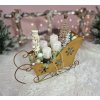 Adventné kovové sánky zlaté 30cm
