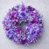 Fialový veniec s ružami 50cm