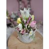 Jarný aranžmán s tulipánmi 27cm