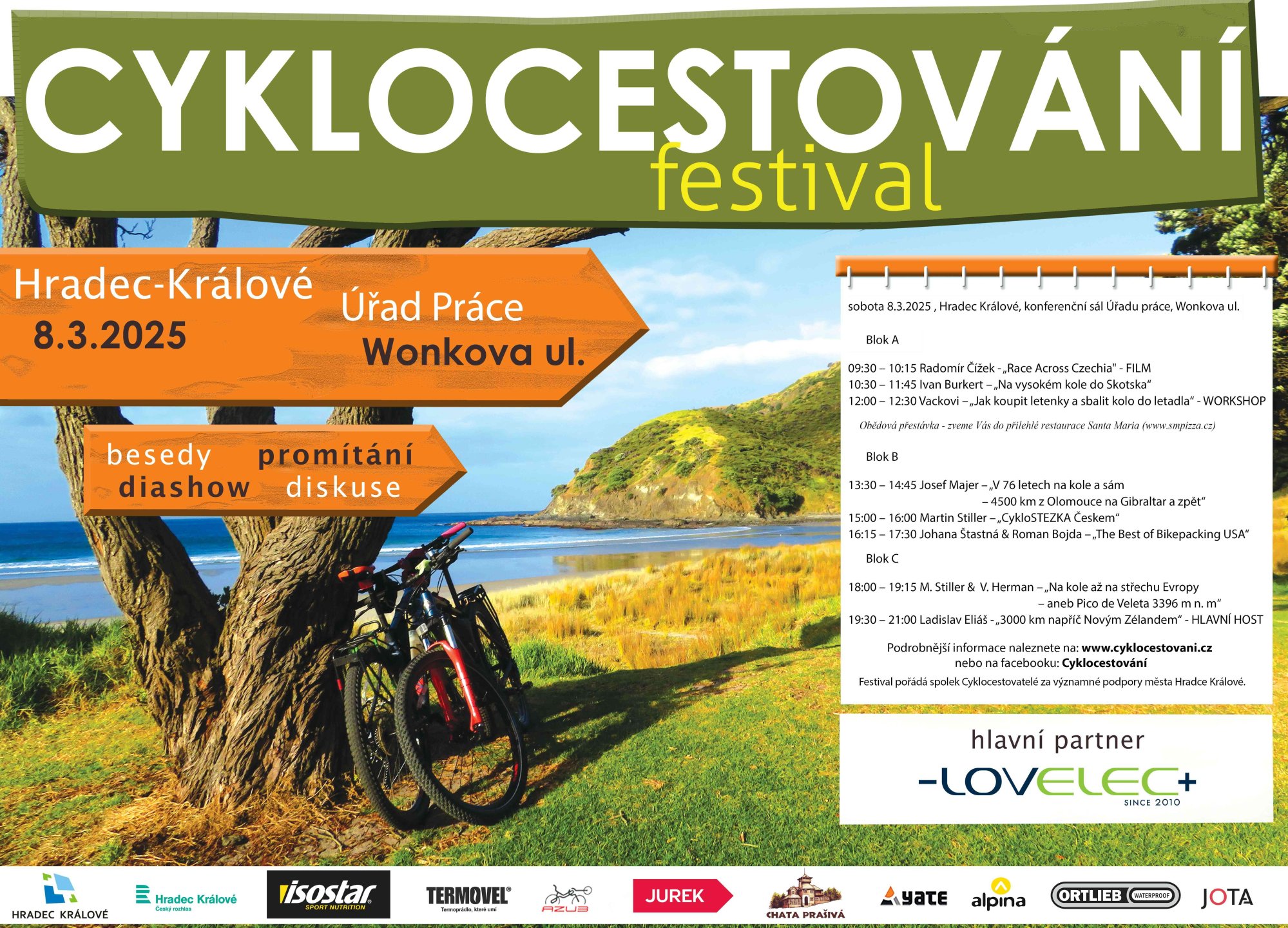 Festival Cyklocestování pokračuje tuto sobotu 8. 3. 2025 v Hradci Králové