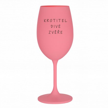 2815 ruzova sklenice na vino 350 ml krotitel dive zvere