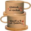 Párové Makronkové šálky 2x180 ml - DĚDEČEK VÍ VŠECHNO, NAUČIL SE TO OD BABIČKY