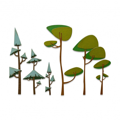 Stromy - vyřezávací kovové šablony Thinlits (6ks)
