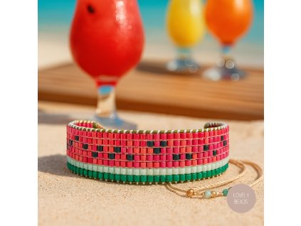 Tkaný náramek Watermelon