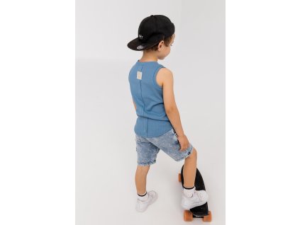 Modré rebrované tričko