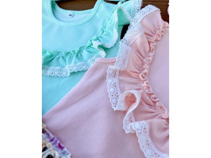 Pudrové tričko bez rukávov