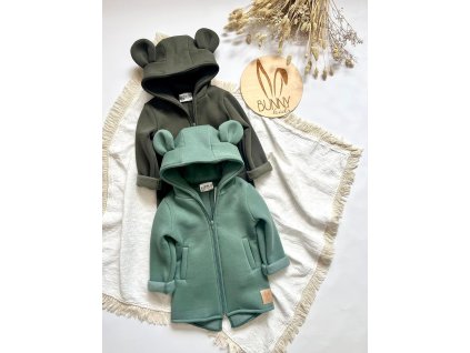 Zateplená mikinka Bunny - Zelená/Khaki
