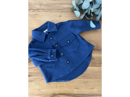 Zateplená košielka tmavomodrá