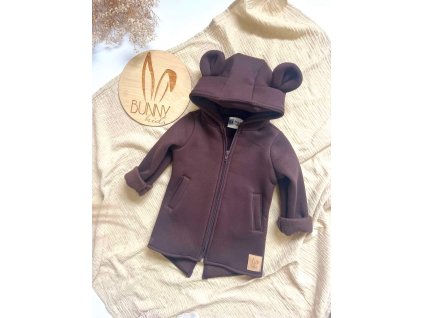 Zateplená mikinka Bunny - Čokoládová hnedá
