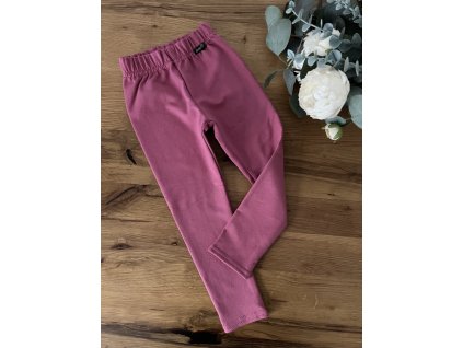 Zateplené legíny s vysokým pásom - Staroružová