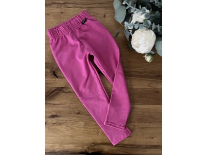 Zateplené leginy s vysokým pásom - Barbie ružová