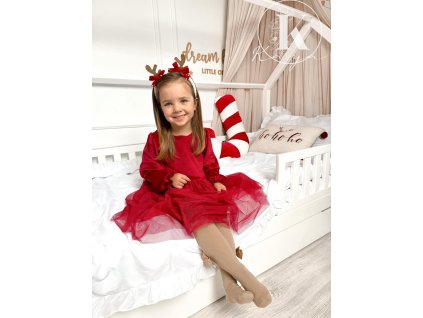 Červené šaty s tylom