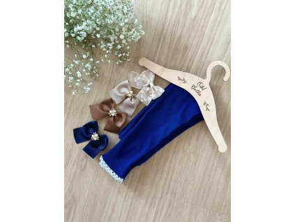 Rebrované legíny modré