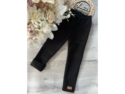 Extra zateplené legíny s vysokým pásom - Čierna