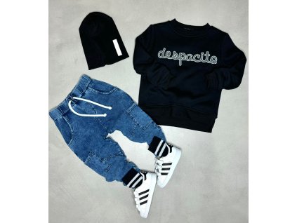 Tepláky s bočným vačkom DESPACITO modré