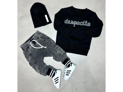 Čierna bavlnená mikina