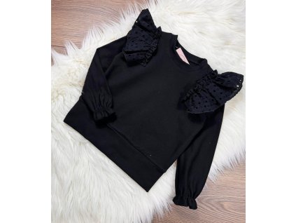 Čierna mikinka s čipkou