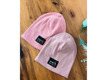 Prechodná dvojvrstvová čiapka - ružová, pudrovoružová