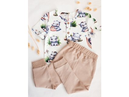 🌿Bavlnený komplet body/tričko a tepláky