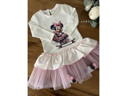 Bavlnené šaty pom pom micky mouse