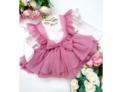 Luxusná tylová sukňa - ružová