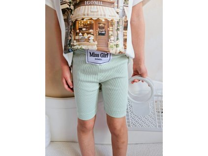 Rebrované kraťasky mentolové