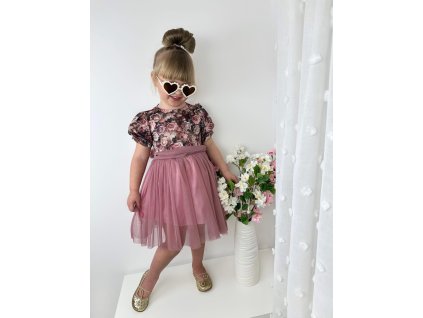 Luxusné tylové šaty s viazaním v zadu