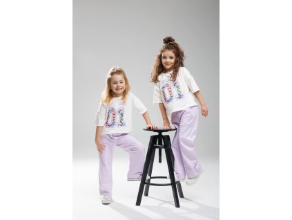 Bavlnené tepláky s kamienkovým nápisom