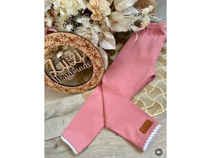 Bavlnené legínky bledoružové