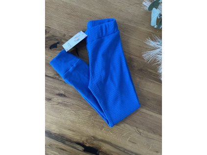 Rebrované legíny kráľovské modré