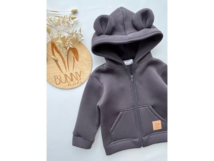 Zateplená mikinka Bunny regular - antracit