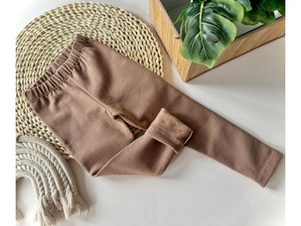 Zateplené legíny bledohnedé