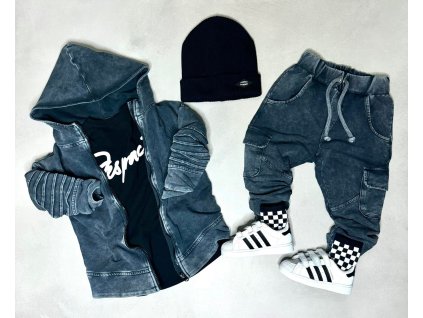 Bavlnená mikina Despacito acid wash čierna