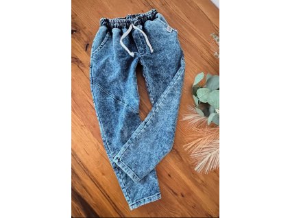 Pohodlné bavlnené rifle - Tmavomodré