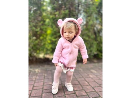 Zateplená mikinka Bunny - bledoružová