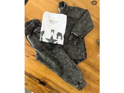 Bavlnený komplet mikinka tepláky a tričko s dlhým rukávom