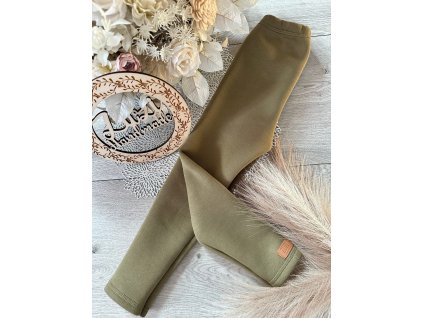 Extra zateplené legíny s vysokým pásom - Khaki