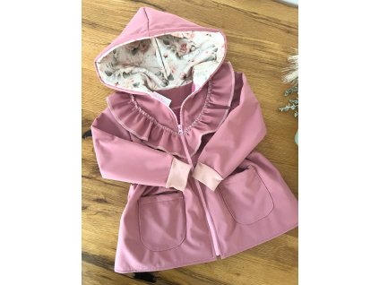 Softchelová pudrovo ružová bunda