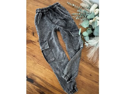 Bavlnené teplákové rifle s bočnými vačkami