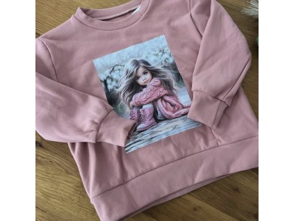 Pudrovo ružová mikinka