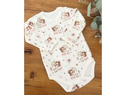 Bavlnené body dievčatko s koníkom