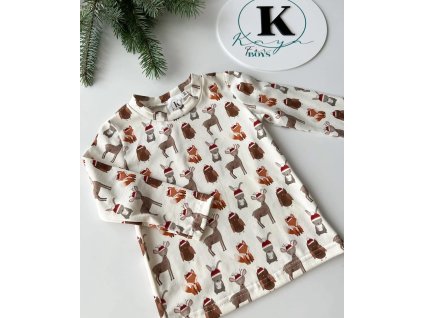 Vianočné tričko lesné zvieratká