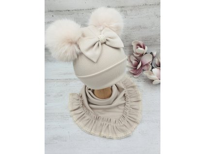 Zimný luxusný komplet - béžový