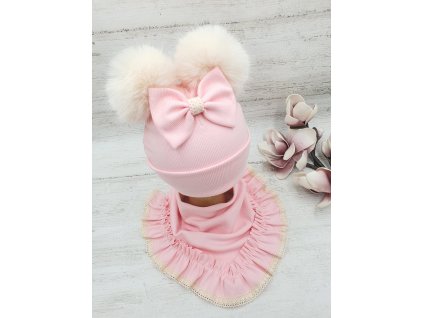 Zimný luxusný komplet - ružový