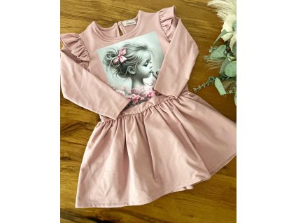 Bavlnené pudrovo ružové šaty