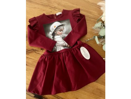 Bavlnené burgundy šaty