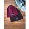 Prechodná dvojvrstvová čiapka - bordová, čokoládová